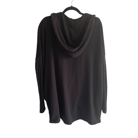 ATHLETA Purana Draped Wrap Sweatshirt Hood Black M - Picture 3 of 4